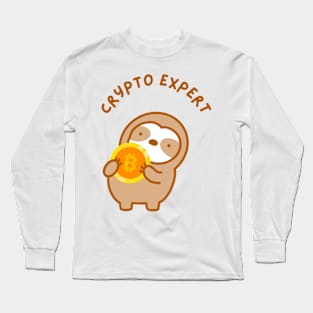 Cute Crypto Expert Sloth Long Sleeve T-Shirt